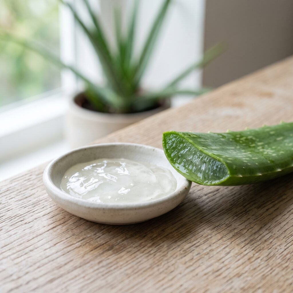 Aloe vera leaf and gel