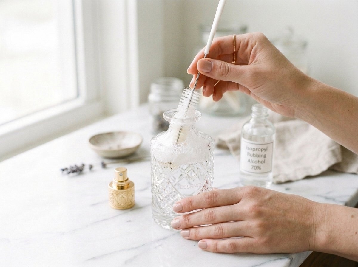Clean the perfume bottle thoroughly