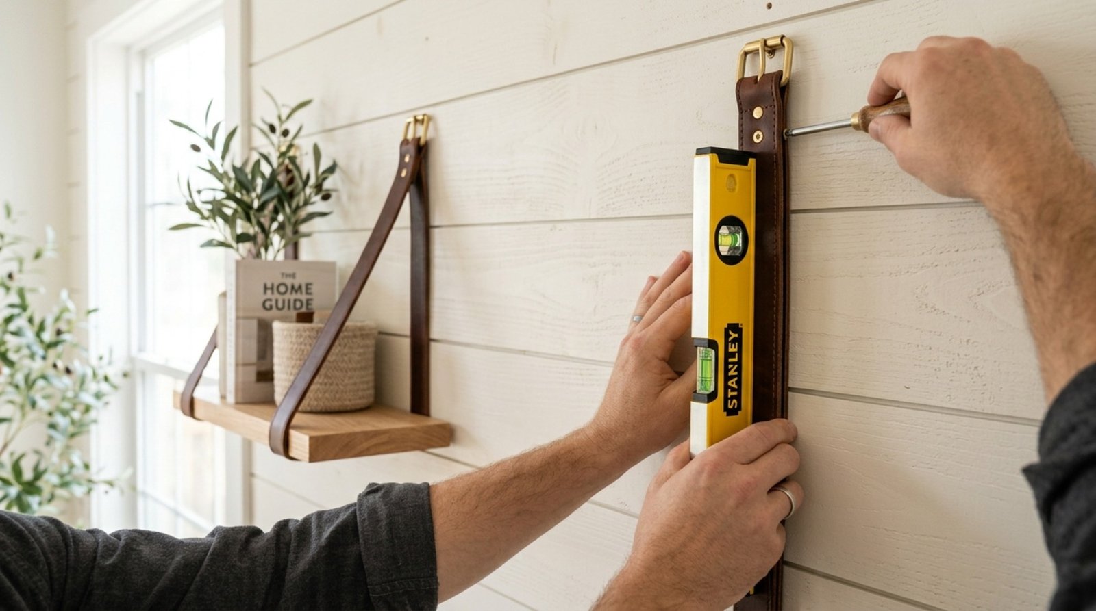 Mount the straps on the wall