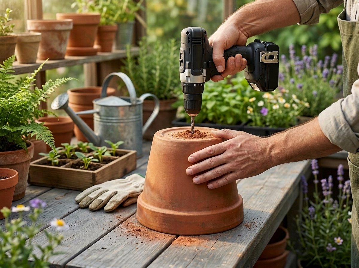 Prepare the pot for pollinator garden